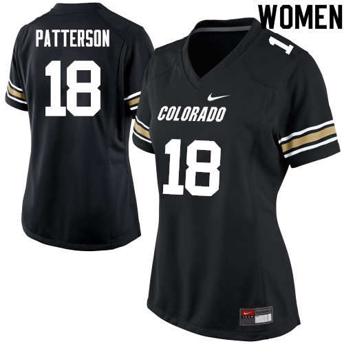 Women #18 T.J. Patterson Colorado Buffaloes College Football Jerseys Sale-Black